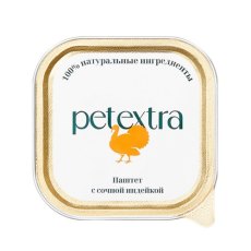 Petextra / Влажный корм Петэкстра для взрослых кошек Паштет с сочной Индейкой (цена за упаковку)