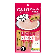 Inaba Ciao Churu / Лакомство-пюре Инаба для кошек Лосось и куриное филе