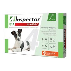 Inspector Quadro С / Капли Инспектор от Внешних и Внутренних паразитов для собак весом от 4 до 10 кг