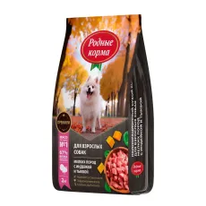 Родные Корма / Сухой корм для взрослых собак мелких пород с Индейкой и тыквой