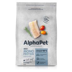 AlphaPet Superpremium Monoprotein / Сухой корм АльфаПет для собак Мелких пород Белая рыба
