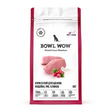 BOWL WOW Puppy Medium / Сухой корм Боул Вау для Щенков Средних пород Индейка рис клюква