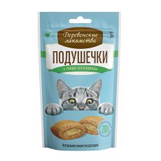 Деревенские лакомства / Подушечки для кошек с пюре из Курицы