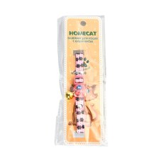 Homecat / Ошейник Хоумкэт для кошек с бубенчиком Цветы розовый