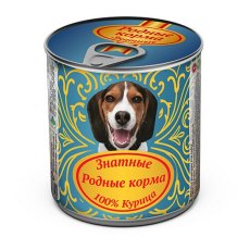 Родные Корма / Консервы Знатные для собак 100% Курица (цена за упаковку)
