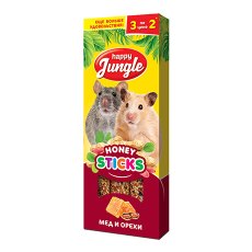 Happy Jungle Honey Sticks / Лакомство Хеппи Джангл для Мелких грызунов Палочки Мед + Орехи
