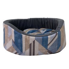 Homepet / Лежак Хоумпет для домашних животных Велюр Графика Бежево-голубой