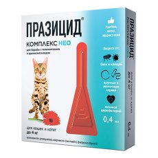 Apicenna ПРАЗИЦИД-КОМПЛЕКС НЕО капли на холку для кошек и котят менее 4 кг