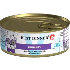 Best Dinner Exclusive Vet Profi Urinary / Консервы Бест Диннер для собак Индейка картофель (цена за упаковку)