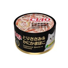 Inaba Cat Ciao / Консервы Инаба для кошек Куриное филе с сурими (цена за упаковку)