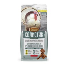 Деревенские лакомства Холистик Премьер / Сухой корм для взрослых собак Средних и Крупных пород Индейка с рисом