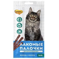 Мнямс Лакомство для кошек Лакомые палочки 13,5 см Лосось и Форель NEW