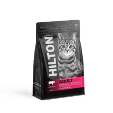 Hilton / Сухой корм Хилтон для Стерилизованных кошек и Кастрированных котов с Говядиной