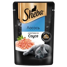 Sheba / Паучи Шеба для кошек Лосось ломтики в Соусе (цена за упаковку)