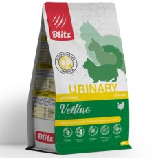 Blitz Vetline Urinary / Диетический полнорационный сухой корм Блиц для взрослых кошек при мочекаменной болезни струвитного типа