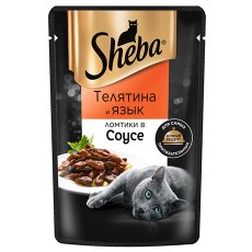 Sheba / Паучи Шеба для кошек Телятина и Язык ломтики в Соусе (цена за упаковку)