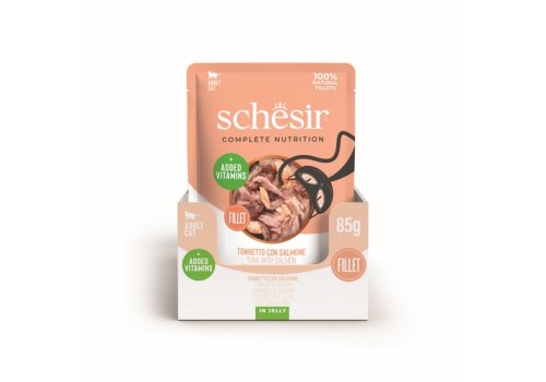 Schesir Tuna with Salmon / Влажный корм Паучи Шезир для кошек Тунец лосось (цена за упаковку)