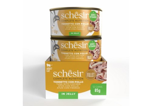 Schesir / Влажный корм Консервы Шезир для кошек Тунец курица (цена за упаковку)