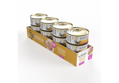 Schesir Tuna with Chicken / Влажный корм Консервы Шезир для кошек Тунец курица (цена за упаковку)