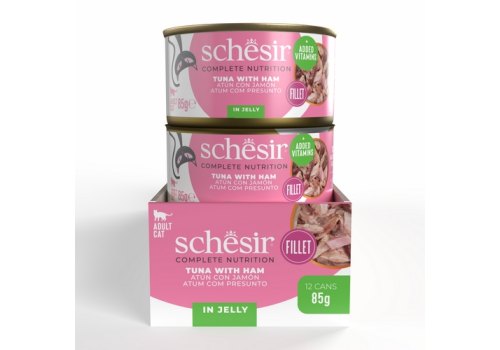 Schesir / Влажный корм Консервы Шезир для кошек Тунец ветчина (цена за упаковку)