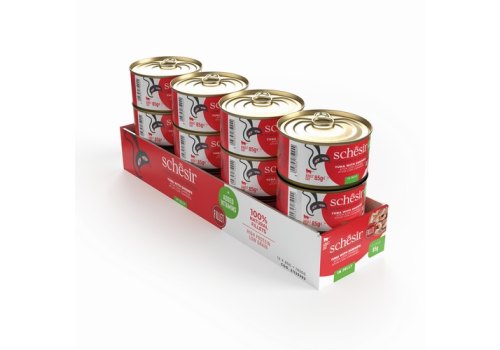 Schesir / Влажный корм Консервы Шезир для кошек Тунец креветки (цена за упаковку)