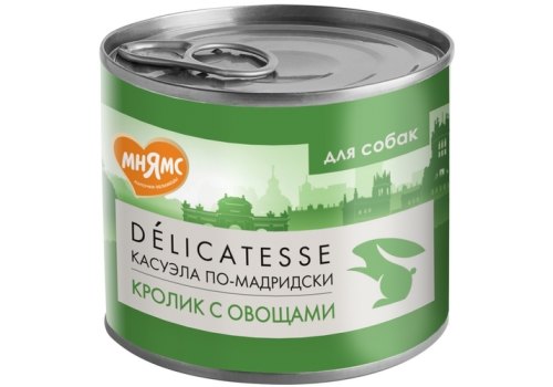 Мнямс Влажный корм Консервы для собак всех пород Касуэла по-мадридски Кролик с овощами (цена за упаковку)