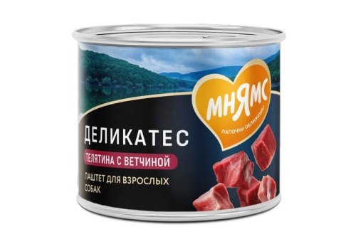 Мнямс Влажный корм Консервы для собак всех пород Террин по-версальски Телятина с ветчиной (цена за упаковку)