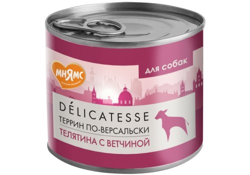 Мнямс Влажный корм Консервы для собак всех пород Террин по-версальски Телятина с ветчиной (цена за упаковку)