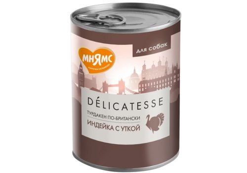 Мнямс Влажный корм Консервы для собак всех пород Турдакен по-британски Индейка с уткой (цена за упаковку)