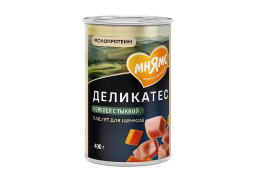 Мнямс Влажный корм Консервы для Щенков всех пород  Потофё по-провански Перепёлка с тыквой (цена за упаковку)