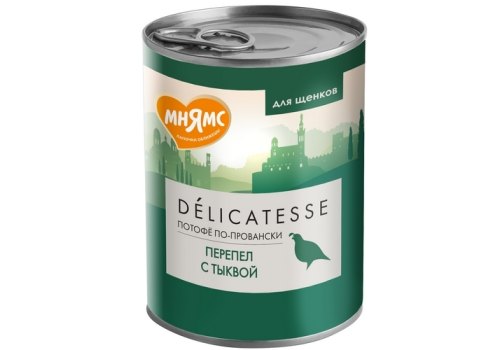 Мнямс Влажный корм Консервы для Щенков всех пород  Потофё по-провански Перепёлка с тыквой (цена за упаковку)