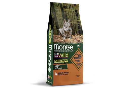 Monge Dog BWild Grain Free Adult All Breeds Duck / Сухой Беззерновой корм Монж Бивайлд для взрослых собак всех пород Утка картофель