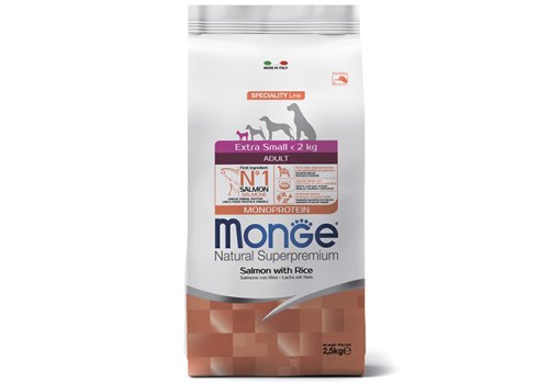 Monge Dog Monoprotein Speciality Extra Small Salmon & Rice / Сухой корм Монж для взрослых собак Миниатюрных пород Лосось с рисом