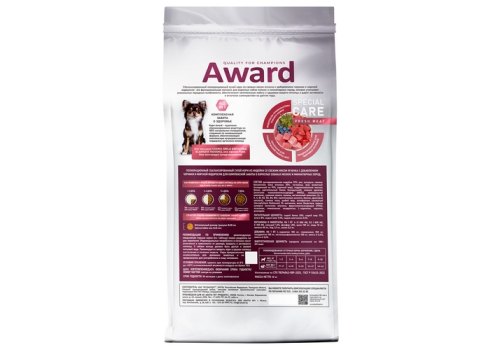 Award Special Care Toy Breed Support / Сухой корм Авард для взрослых собак мелких и миниатюрных пород с Ягненком