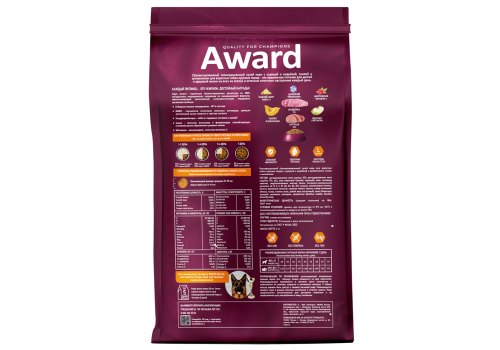Award Large Adult / Сухой корм Авард для взрослых собак Крупных пород Курица индейка тыква шиповник