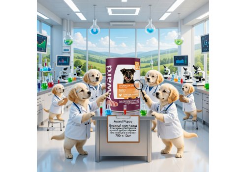 Award Puppy / Влажный корм Авард Консервы для Щенков Кусочки с Курицей и морковью конс (цена за упаковку)