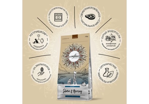 Craftia Natura Dog Adult Medium & Large Breed Salmon & Herring / Сухой корм Крафтия для взрослых собак Средних и Крупных пород Лосось сельдь