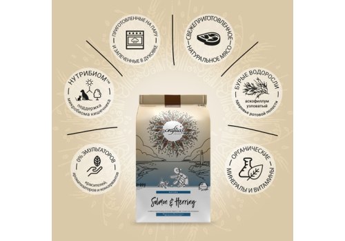 Craftia Natura Puppy Toy & Small Breed Salmon & Herring / Сухой корм Крафтия для Щенков Миниатюрных и Мелких пород Лосось сельдь