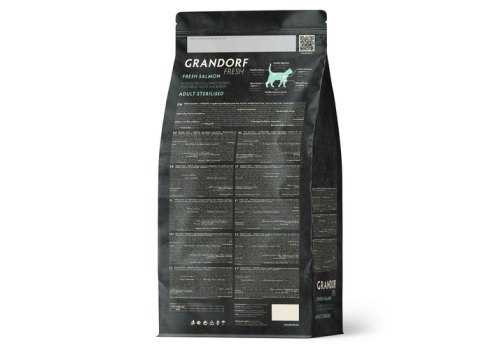 Grandorf Fresh Sterilised Salmon & Sweet Potato / Сухой Беззерновой корм Грандорф для Стерилизованных кошек Лосось батат
