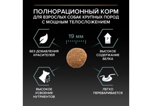 PRO PLAN OPTI DIGEST / Сухой корм ПРО ПЛАН для взрослых собак крупных пород с мощным телосложением при чувствительном пищеварении с ягненком