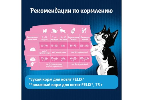 FELIX ДВОЙНАЯ ВКУСНЯТИНА / Сухой корм Пурина Феликс для котят с курицей
