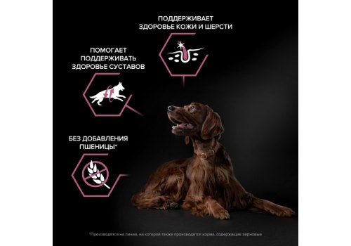 PRO PLAN OPTI DERMA / Сухой корм ПРО ПЛАН для взрослых собак крупных пород с атлетическим телосложением чувствительной кожей с лососем