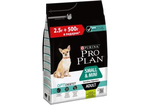 PRO PLAN OPTI DIGEST / Сухой корм ПРО ПЛАН для взрослых собак мелких пород при чувствительном пищеварении с ягненком