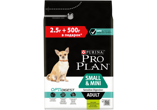 PRO PLAN OPTI DIGEST / Сухой корм ПРО ПЛАН для взрослых собак мелких пород при чувствительном пищеварении с ягненком