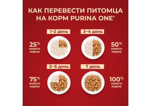 PURINA ONE ADULT / Влажный корм Паучи Пурина УАН для взрослых собак мелких пород с курицей (цена за упаковку)