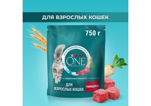 PURINA ONE ADULT / Сухой корм Пурина УАН для взрослых кошек с говядиной