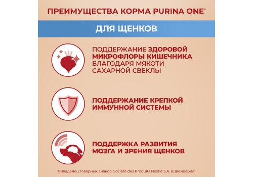 PURINA ONE PUPPY / Сухой корм Пурина УАН для щенков средних и крупных пород с курицей