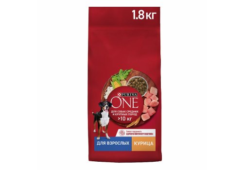 PURINA ONE ADULT / Сухой корм Пурина УАН для взрослых собак средних и крупных пород с курицей