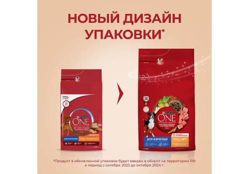 PURINA ONE ADULT / Сухой корм Пурина УАН для взрослых собак средних и крупных пород с курицей