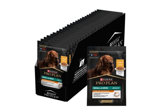 PRO PLAN EVERYDAY NUTRITION ADULT SMALL&MINI / Влажный корм Паучи ПРО ПЛАН для взрослых собак Мелких и Карликовых пород с Курицей в соусе (цена за упаковку)